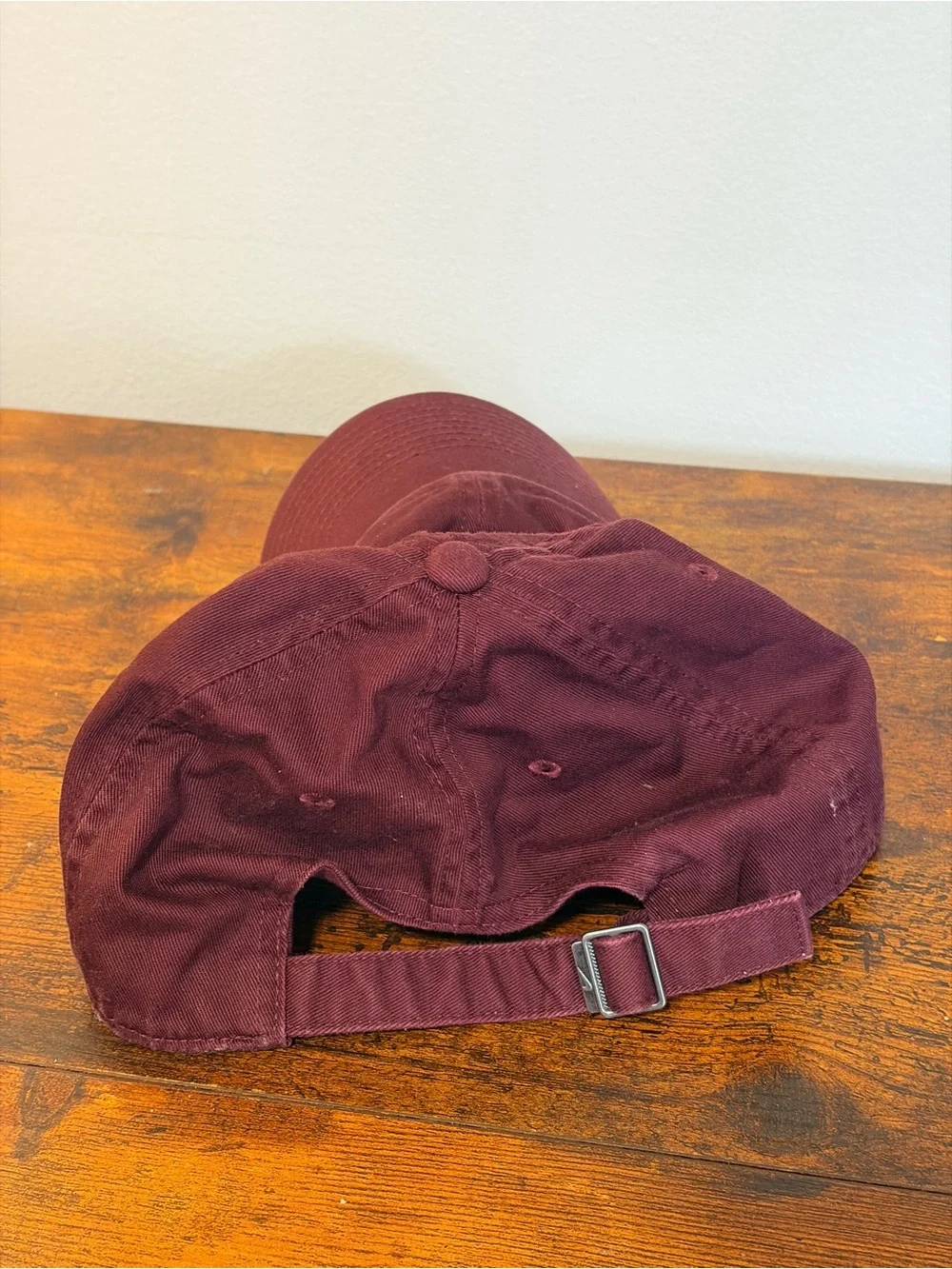 Nike Burgundy Baseball Cap with White Swoosh